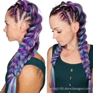 Wholesale Braiding Hair Mix Rainbow Braids Synthetic Jumbo Braids Hair Extension for Women